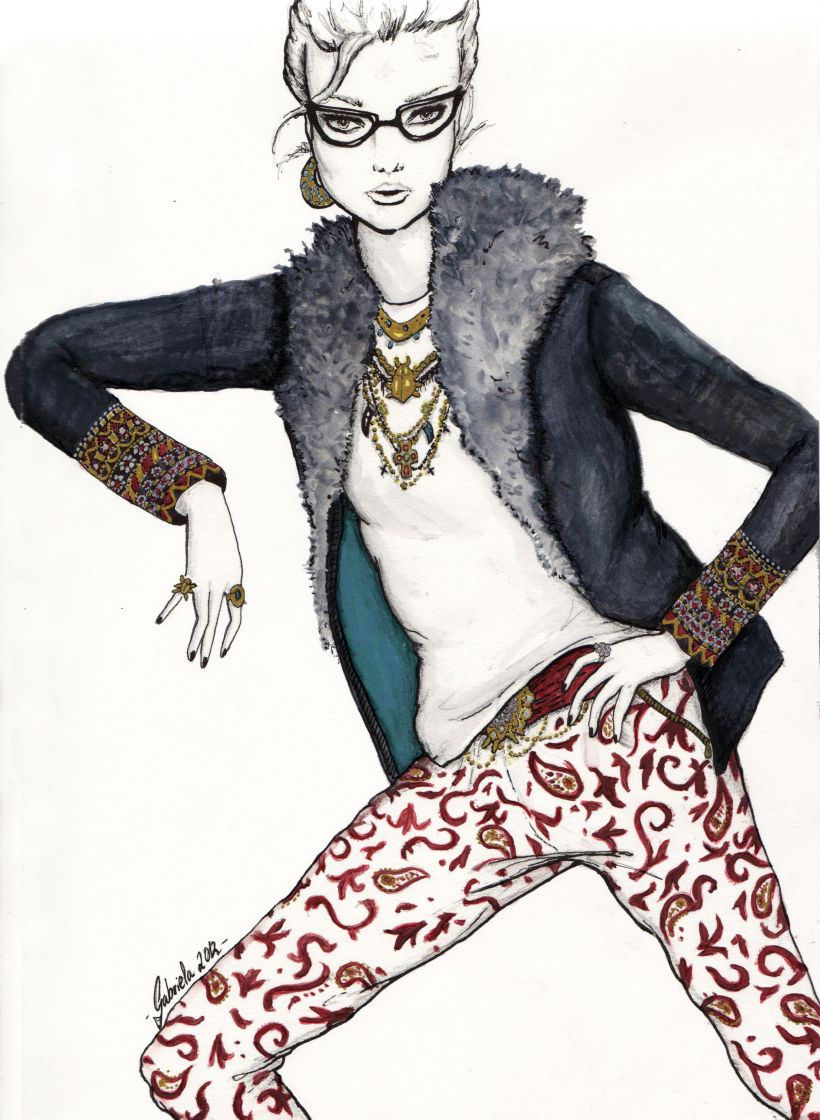 Ilustración de moda. GRANATE 3
