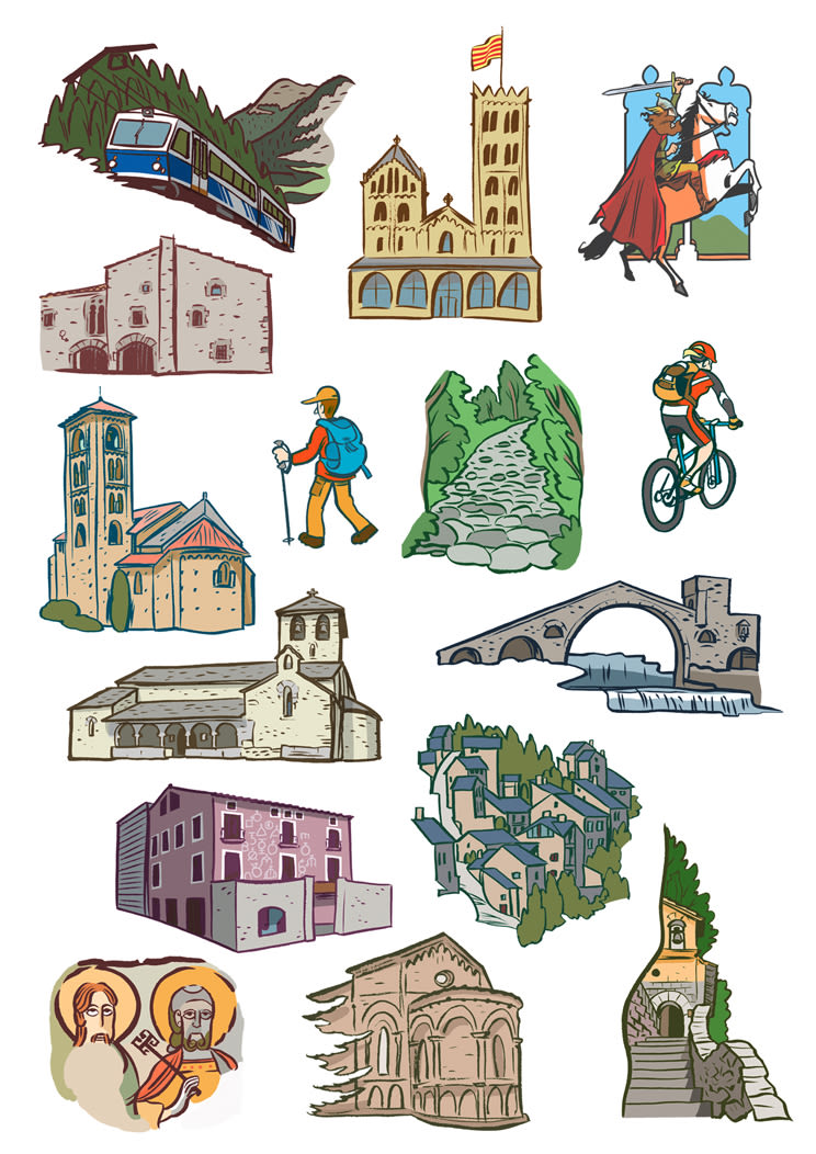 Miniatures per a mapes turístics del Ripollès 1