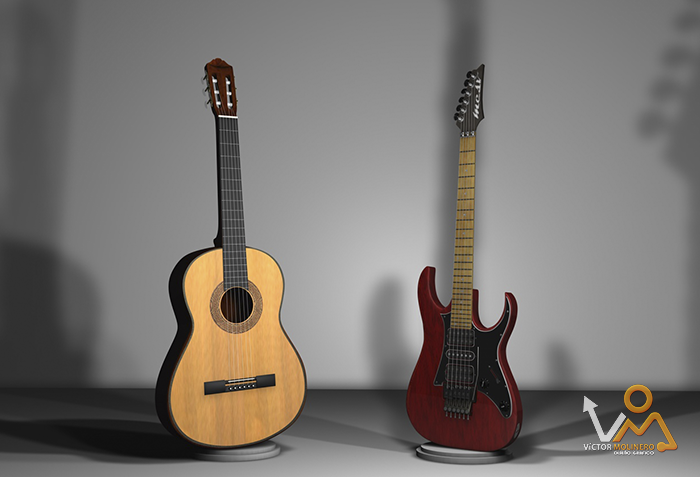 Escena Guitarras 3D 3