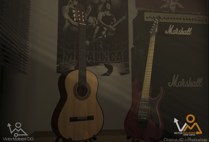 Escena Guitarras 3D 9