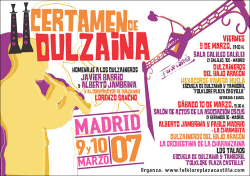 Carteles Certamen de dulzaina y tambor Folklore Plaza Castilla 9