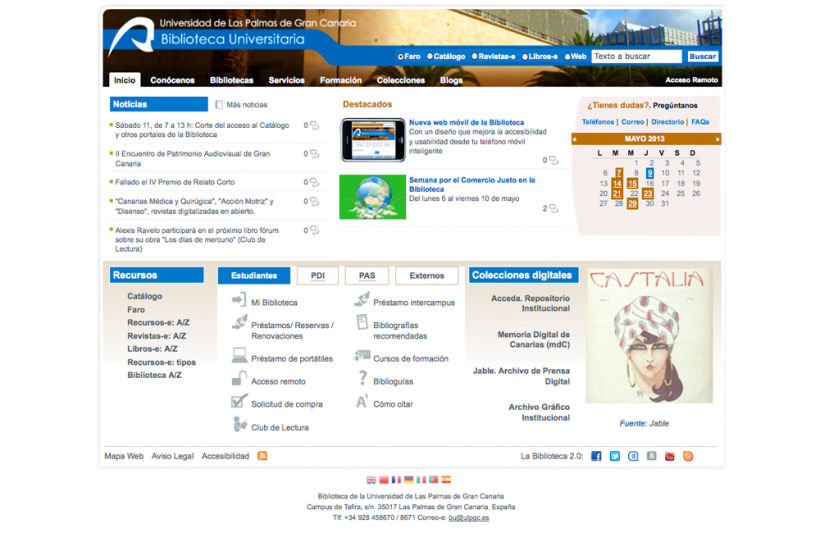 Web Biblioteca Universitaria de Las Palmas de Gran Canaria 1