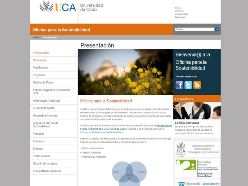 Diseño web Universidad de Cádiz 1