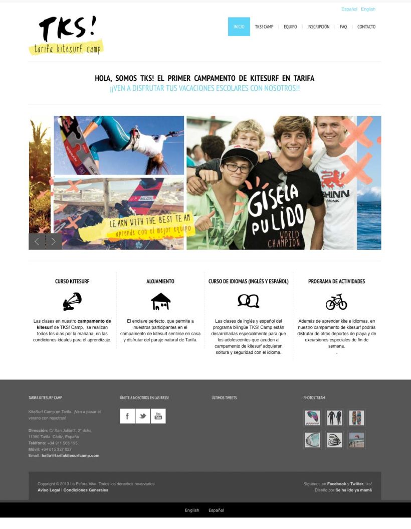 Branding + Web, Tarifa Kitesurf Camp 3