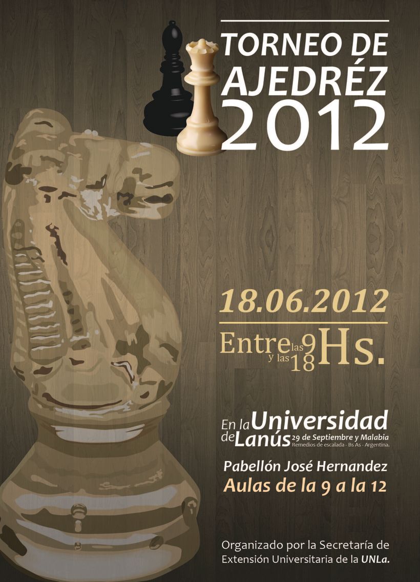 Afiche torneo de ajedrez en le Universidad de Lanús 2