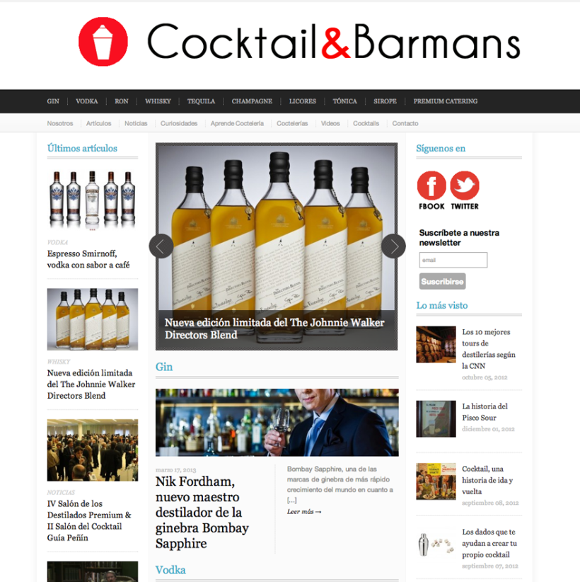 Web Design Cocktail & Barmans 1
