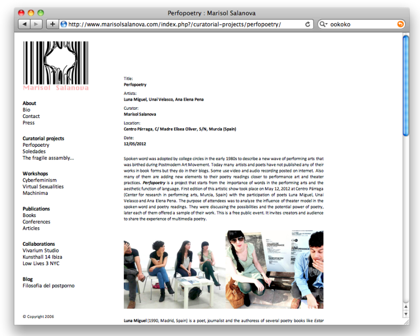 Diseño y creación web Marisol Salanova (Curator). 1
