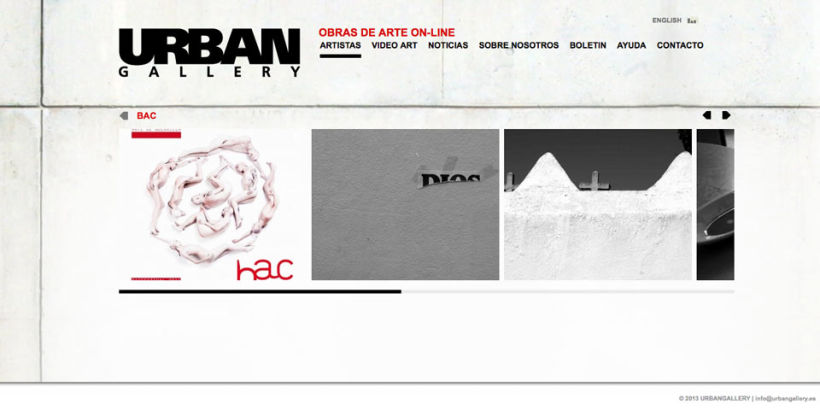 Web for Online Artgallery URBAN GALLERY 3