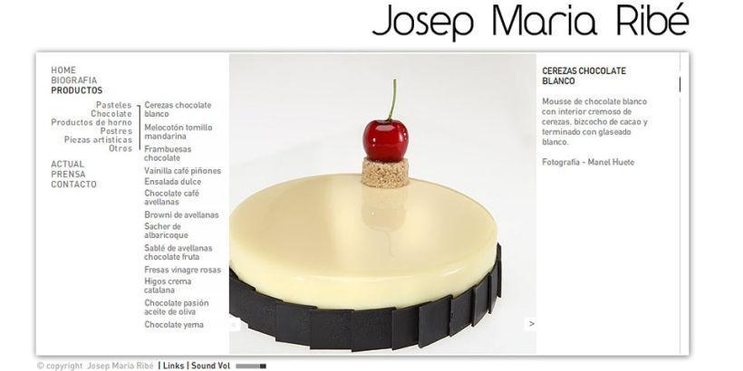 Webdesign for catalan desert chef Josep Maria Ribe 3