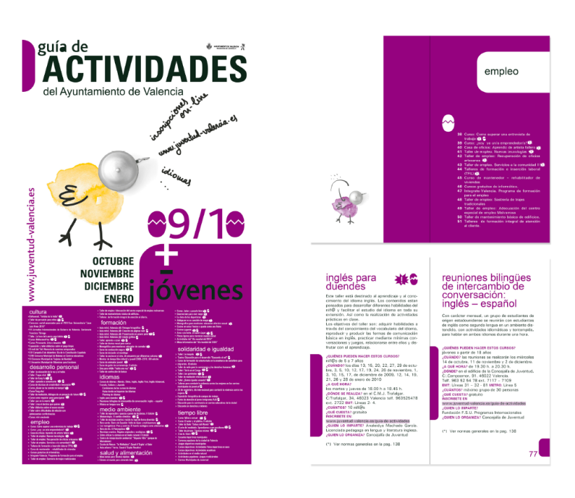 Campaña gráfica Guía de Actividades Concejalía de Juventud valencia 09/10 4