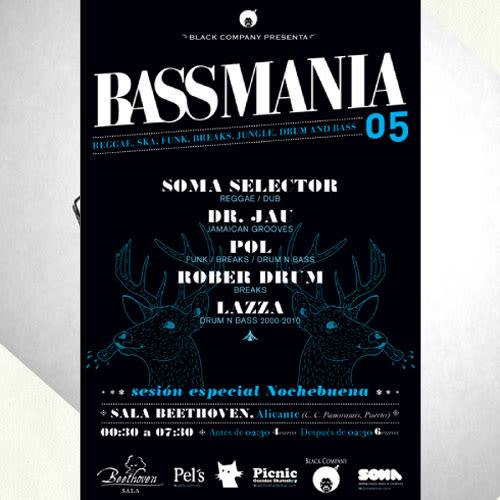 Bassmania | direccion de arte, carteles flyers y visuales en directo 4
