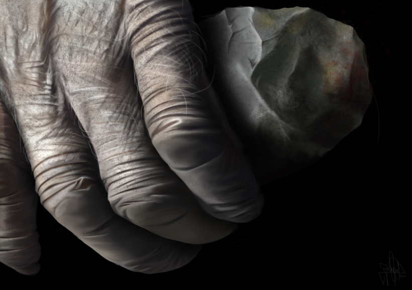 Humanidad - Pintura  digital realizada con los dedos en el Ipad -1