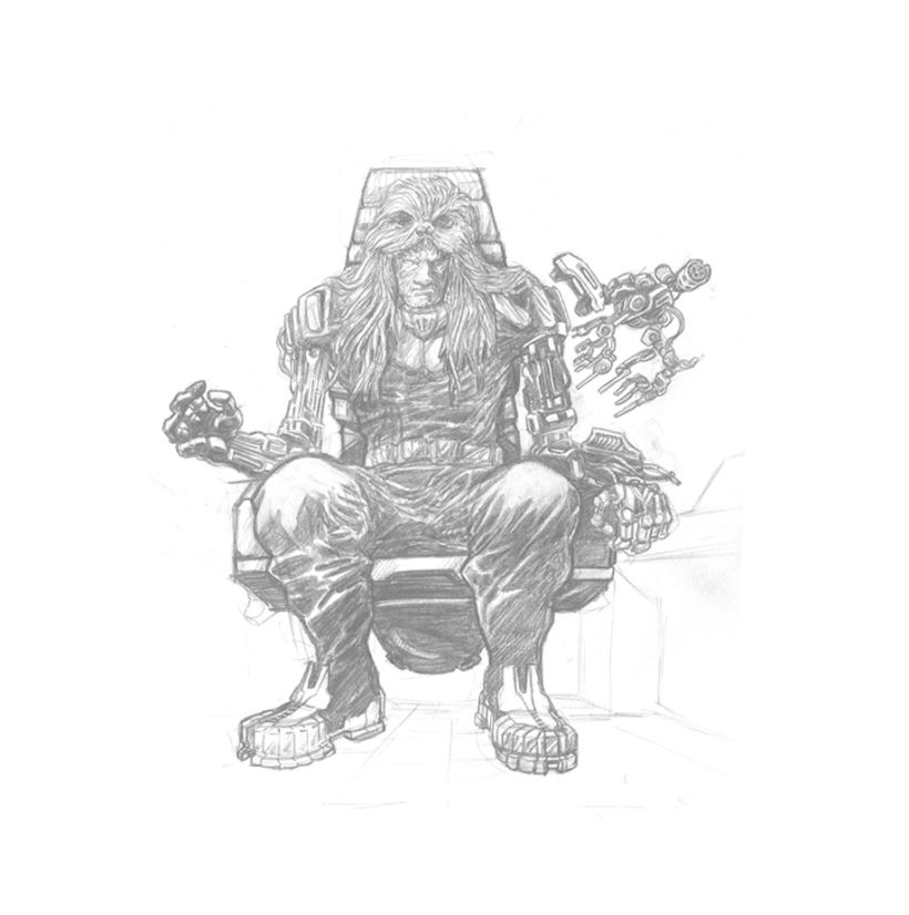 STAR WARS concept art lord sith Wookiee hunter 1