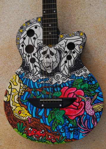 Acoustic Guitar Custom (hand painted) POSCA coloured. 1