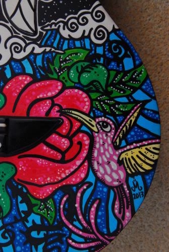 Acoustic Guitar Custom (hand painted) POSCA coloured. 3