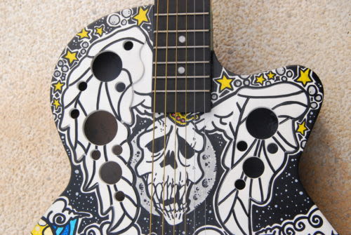 Acoustic Guitar Custom (hand painted) POSCA coloured. 4