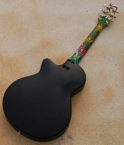 Acoustic Guitar Custom (hand painted) POSCA coloured. 9