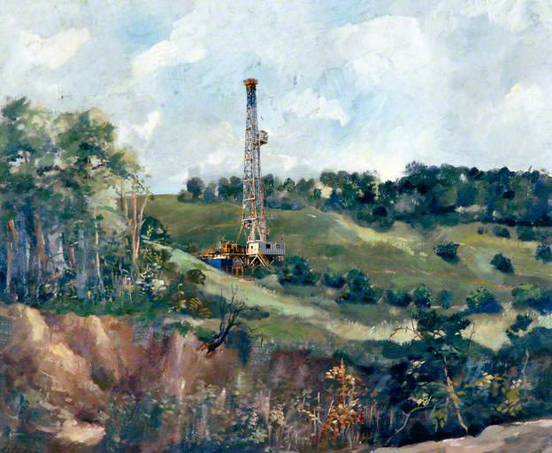 Fracking Sussex. Photoshop Oil Painting. 0