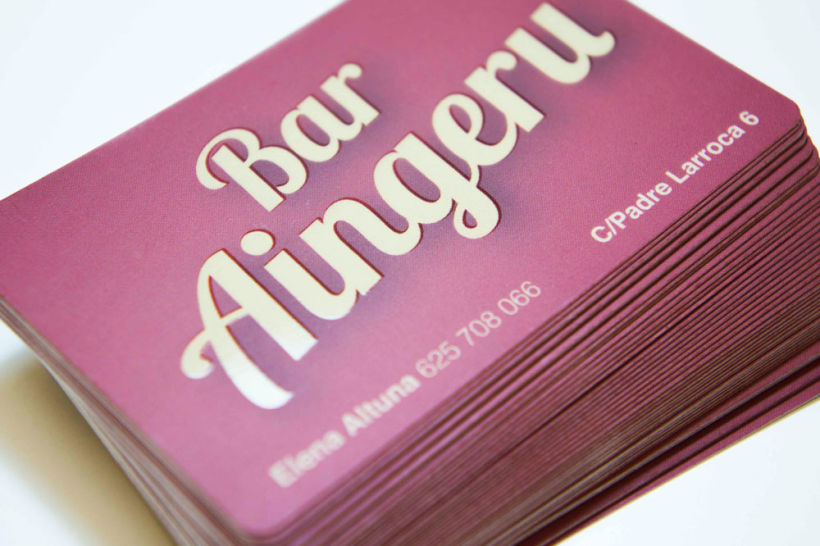 Diseño de Logo y tarjetas de visita para Bar Aingeru 0