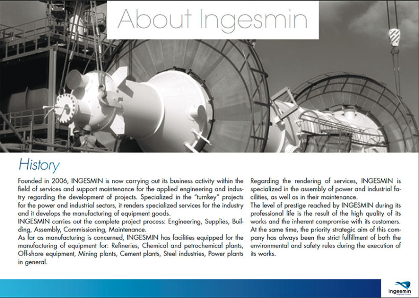 Diseño editorial: Catálogo corporativo Ingesmin 2