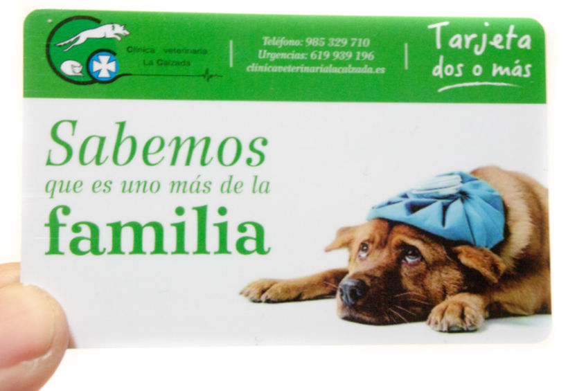 Diseño gráfico: Tarjetas de fidelización para clínica veterinaria La Calzada 3