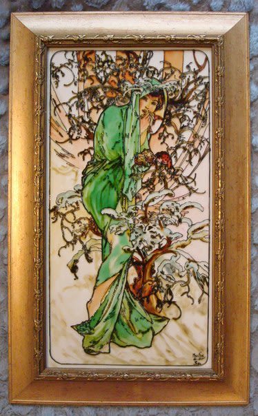 El arte en cristal (copias de pinturas de Alphonse Mucha) 1