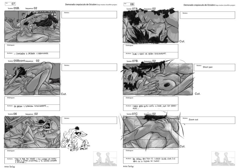 storyboards..."Demorado crepúsculo de Octubre" (M. Prado) Animated shortfilm project 2