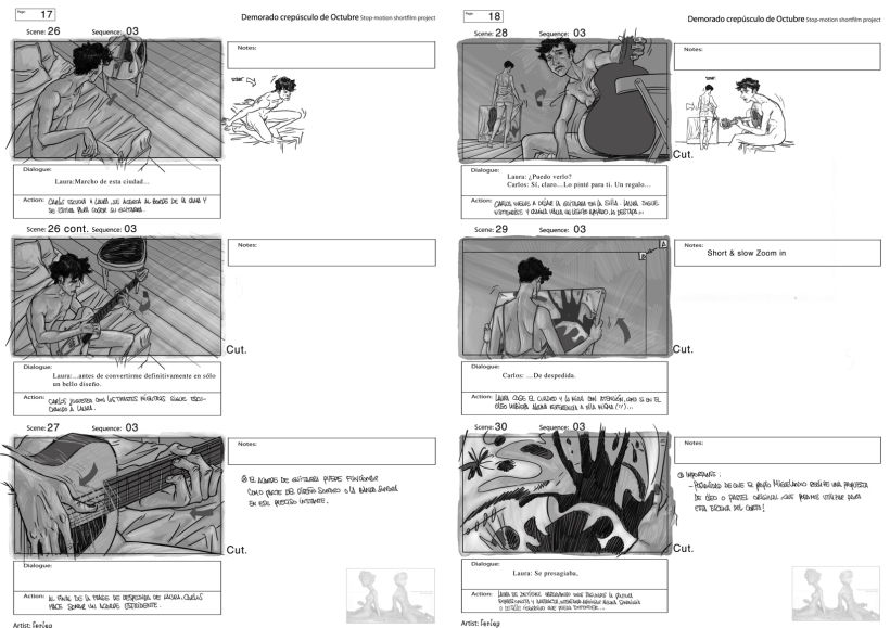storyboards..."Demorado crepúsculo de Octubre" (M. Prado) Animated shortfilm project 7