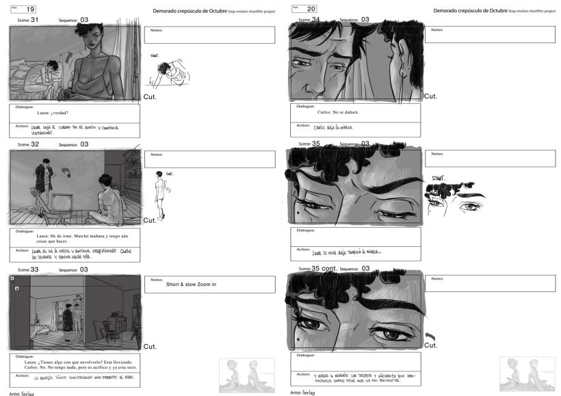 storyboards..."Demorado crepúsculo de Octubre" (M. Prado) Animated shortfilm project 8