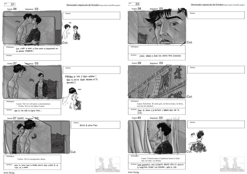 storyboards..."Demorado crepúsculo de Octubre" (M. Prado) Animated shortfilm project 9