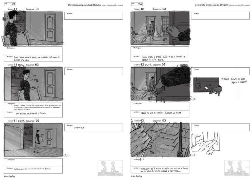 storyboards..."Demorado crepúsculo de Octubre" (M. Prado) Animated shortfilm project 10