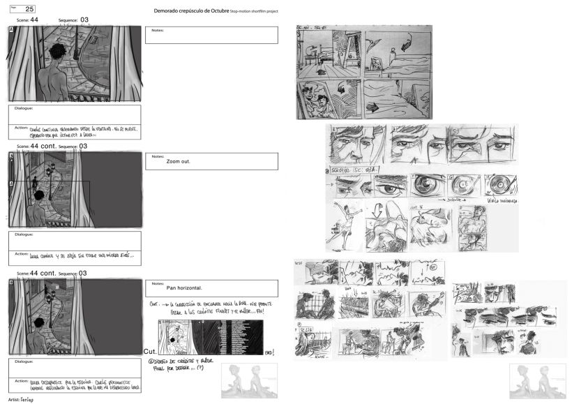 storyboards..."Demorado crepúsculo de Octubre" (M. Prado) Animated shortfilm project 11