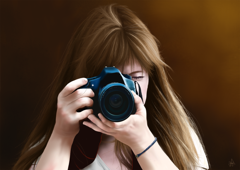 Retrato - Pintura digital realizada con los dedos en el Ipad 8