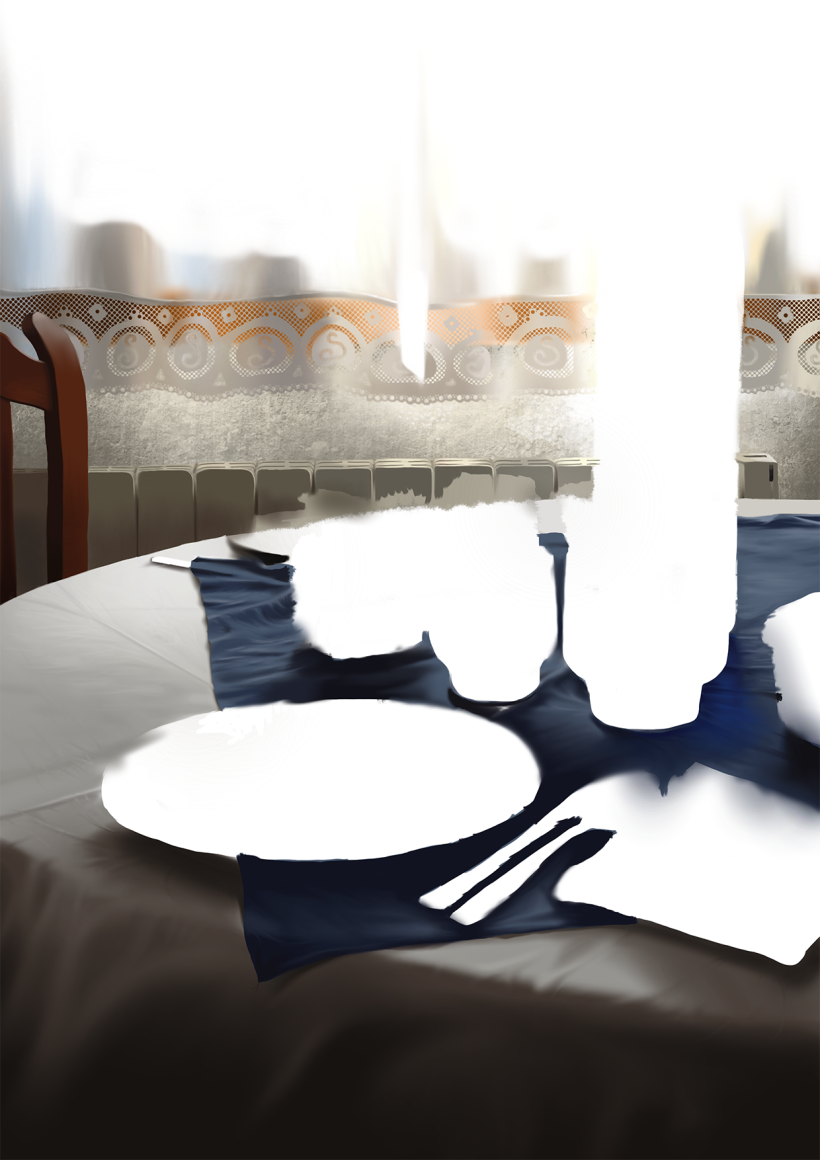 Luz de desayuno - Pintura digital realizada con los dedos en el Ipad 4