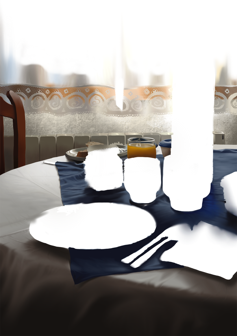 Luz de desayuno - Pintura digital realizada con los dedos en el Ipad 5