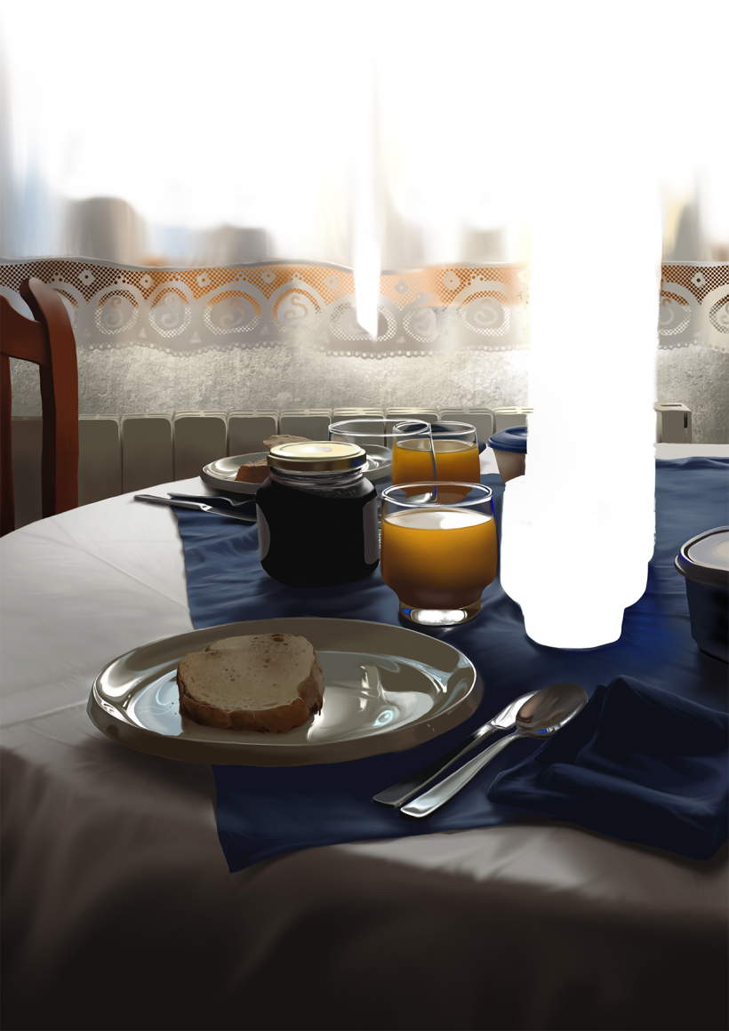 Luz de desayuno - Pintura digital realizada con los dedos en el Ipad 13