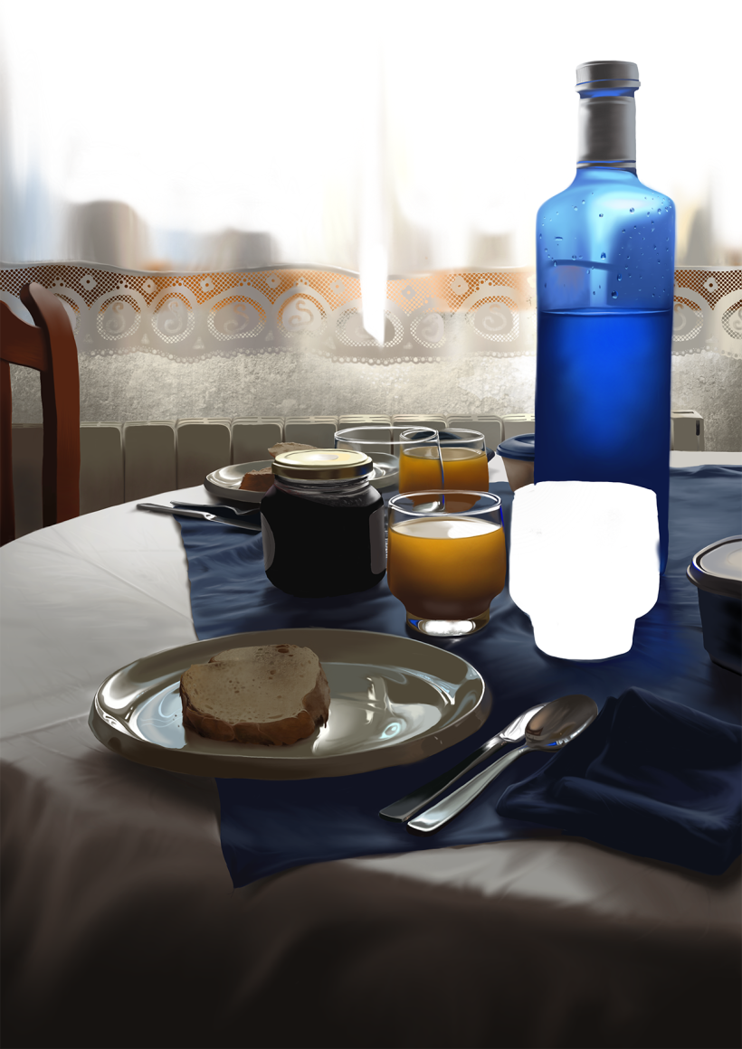 Luz de desayuno - Pintura digital realizada con los dedos en el Ipad 14