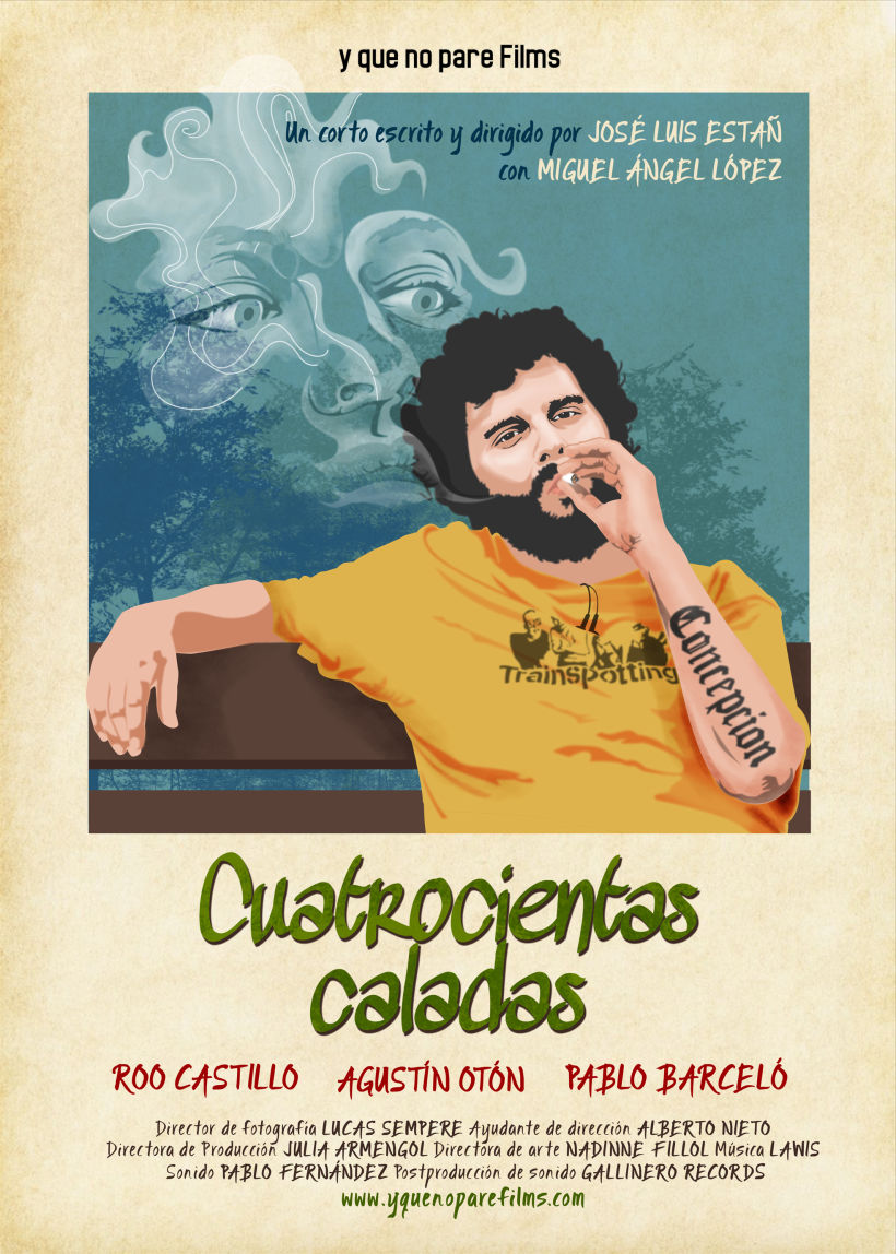 Cartel para el cortometraje 'CUATROCIENTAS CALADAS'  de José Luis Estañ. 2004 -1