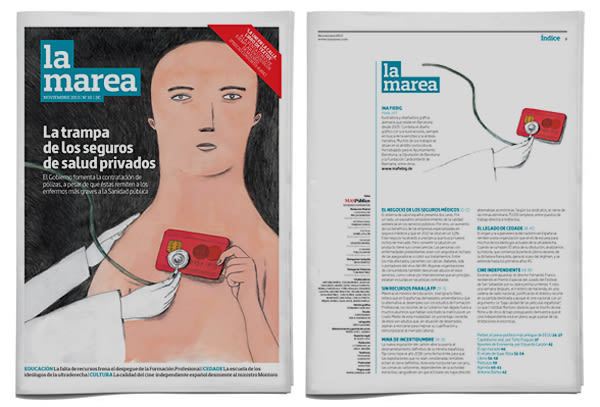 Cover illustration for the magazine "La Marea" no. 10. 1