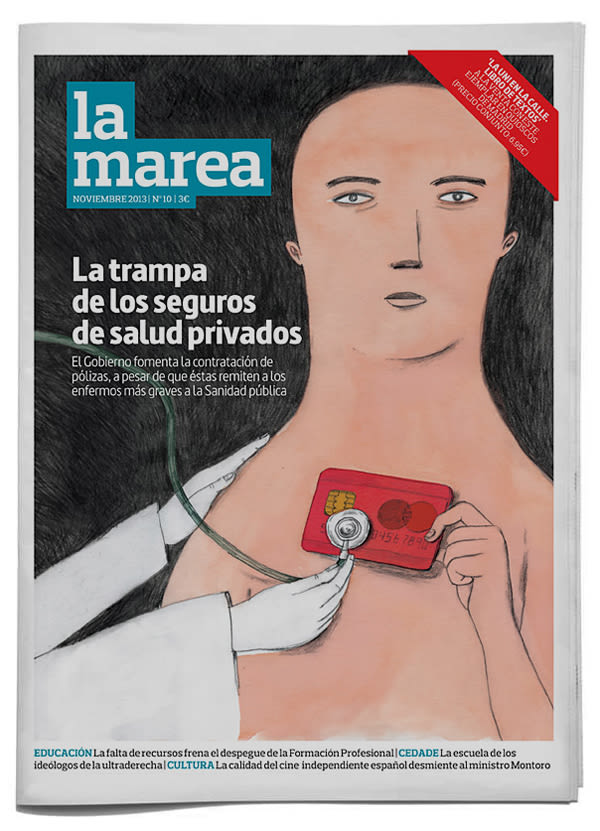Cover illustration for the magazine "La Marea" no. 10. 3