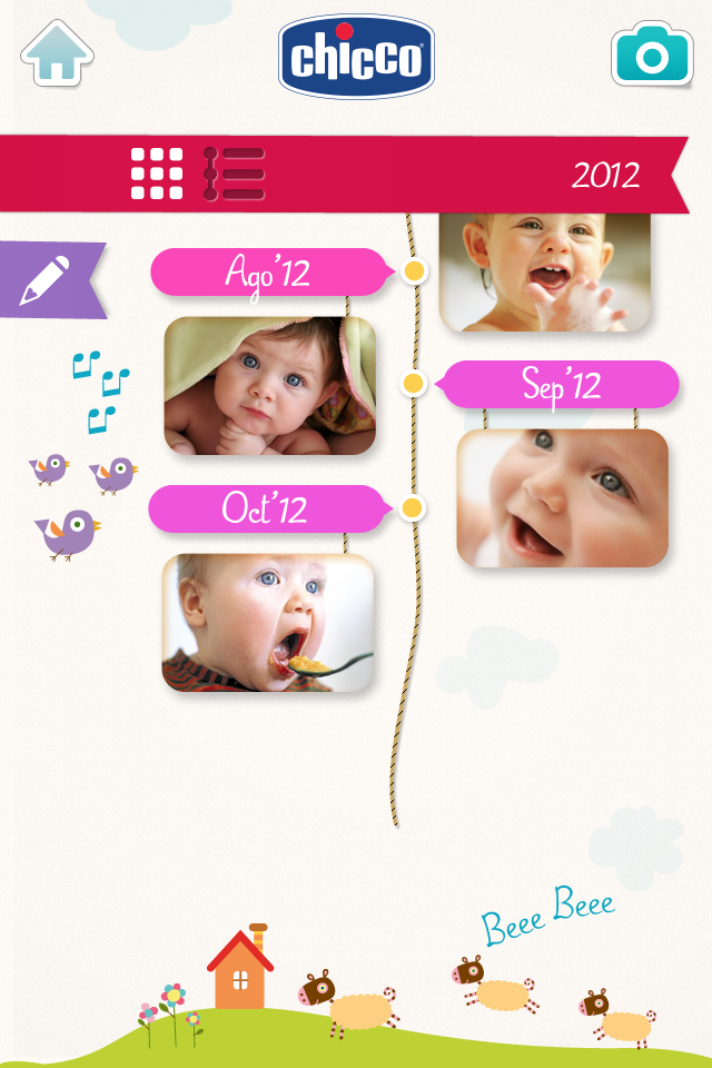  Chicco Baby Book es una app para ordenar y visualizar las fotos de tu bebé de una forma bonita y divertida. 3