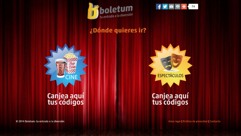 Boletum, sistema de canje de entradas de cine, musicales, teatros... 0