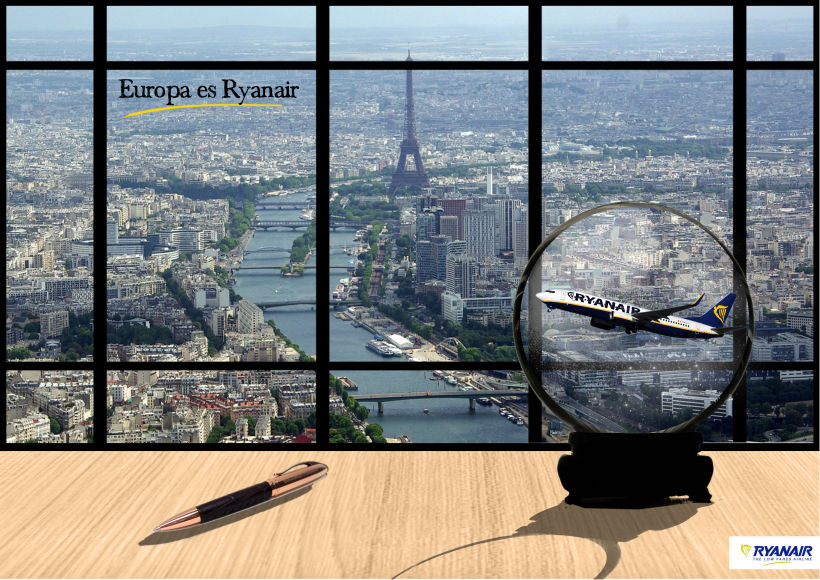 Gráficas y street marketing para Ryanair para promocionar los viajes por Europa con un tono elegante. 0