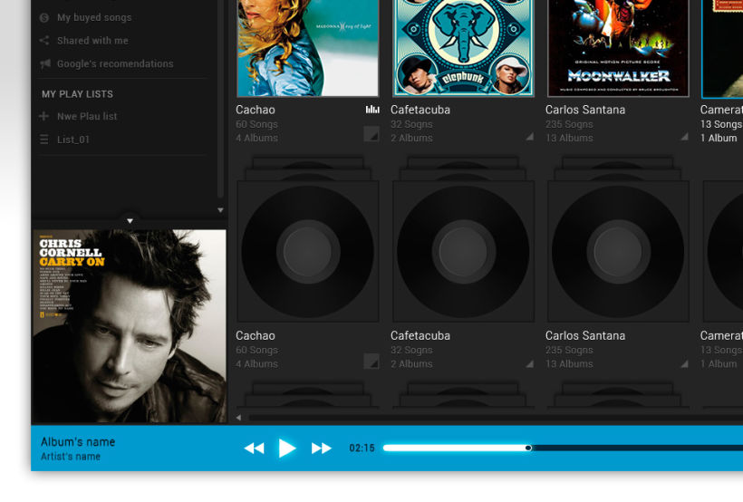 Google Music Player. Concept Design 6