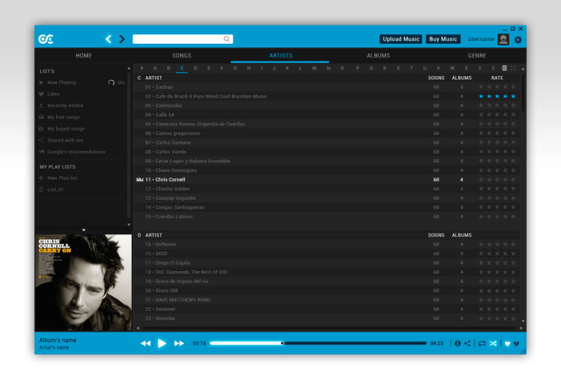 Google Music Player. Concept Design 7