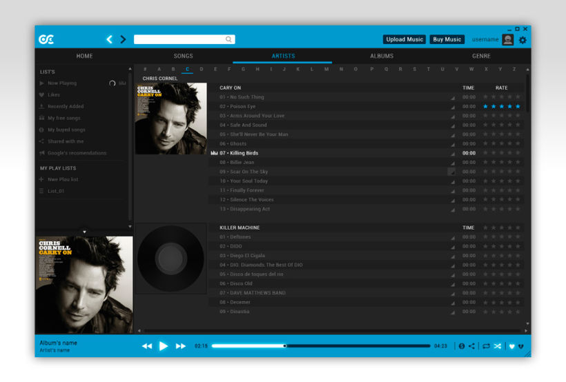 Google Music Player. Concept Design 8