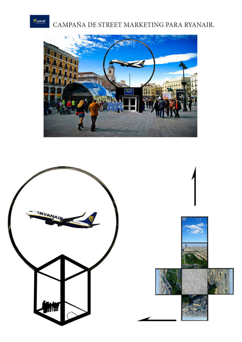 Gráficas y street marketing para Ryanair para promocionar los viajes por Europa con un tono elegante. 3