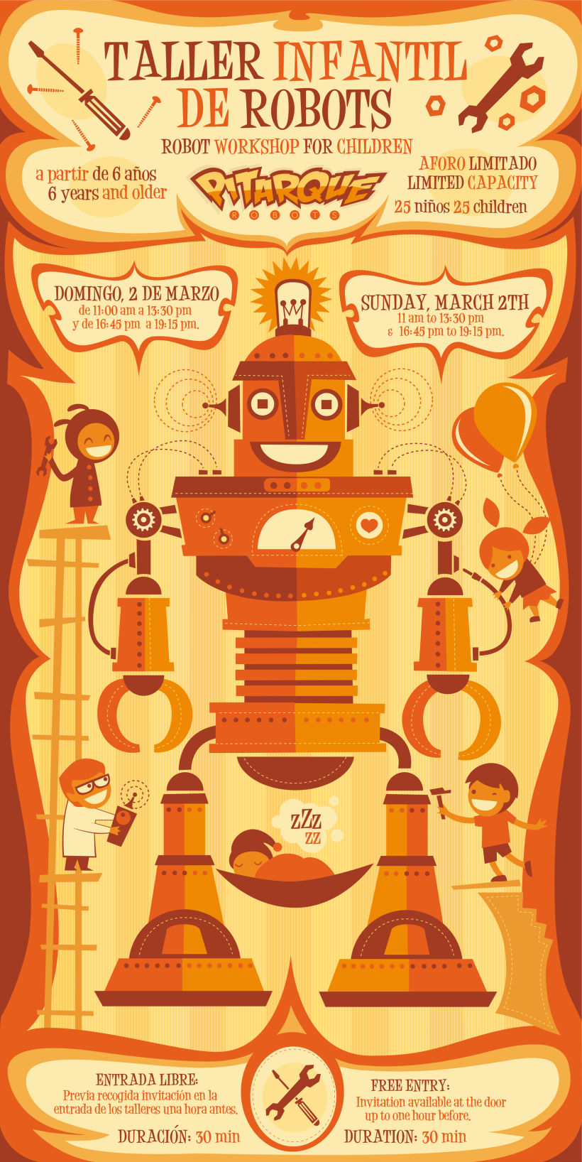 Poster para el Taller Infantil de Robots Pitarque Robots -1