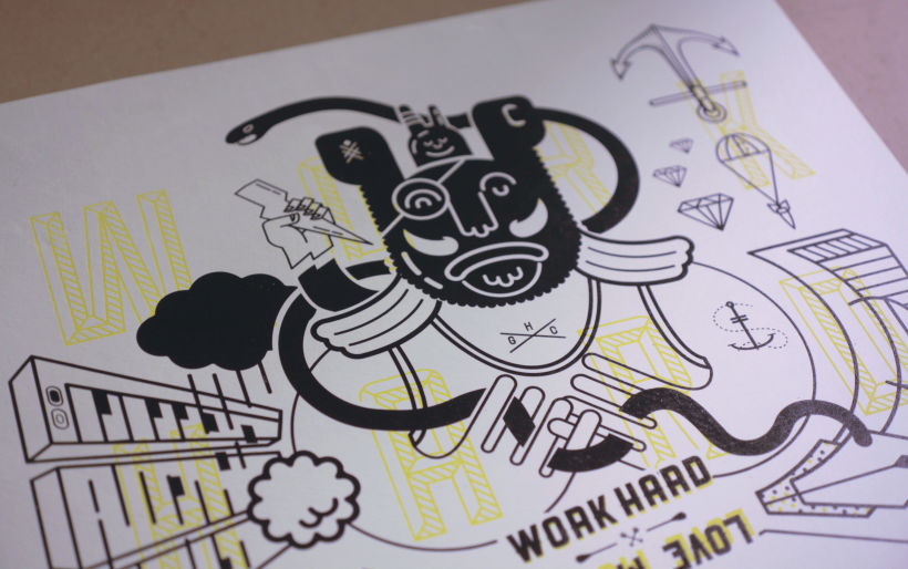 WORK HARD LOVE MORE / SILK-PRINT LIMITED EDITION 0
