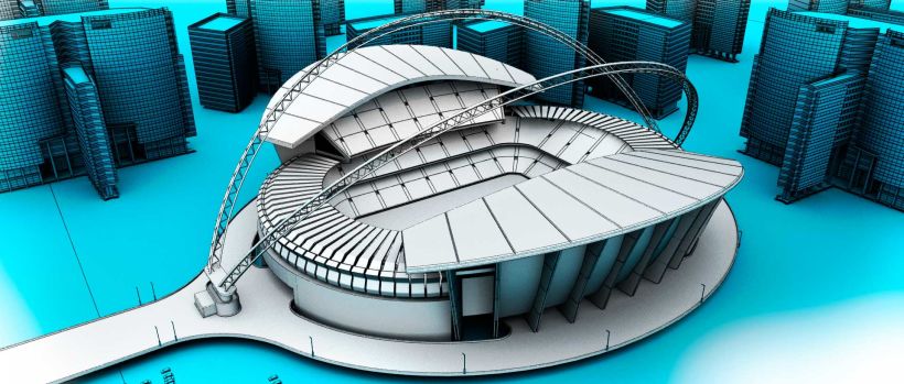 Modelo 3D de estadio.  FX Fútbol 1.0 0